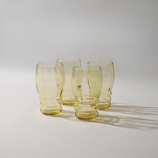 Federal Glass Tudor Ring Yellow Depression Glass - Set of 2 (SMALL)