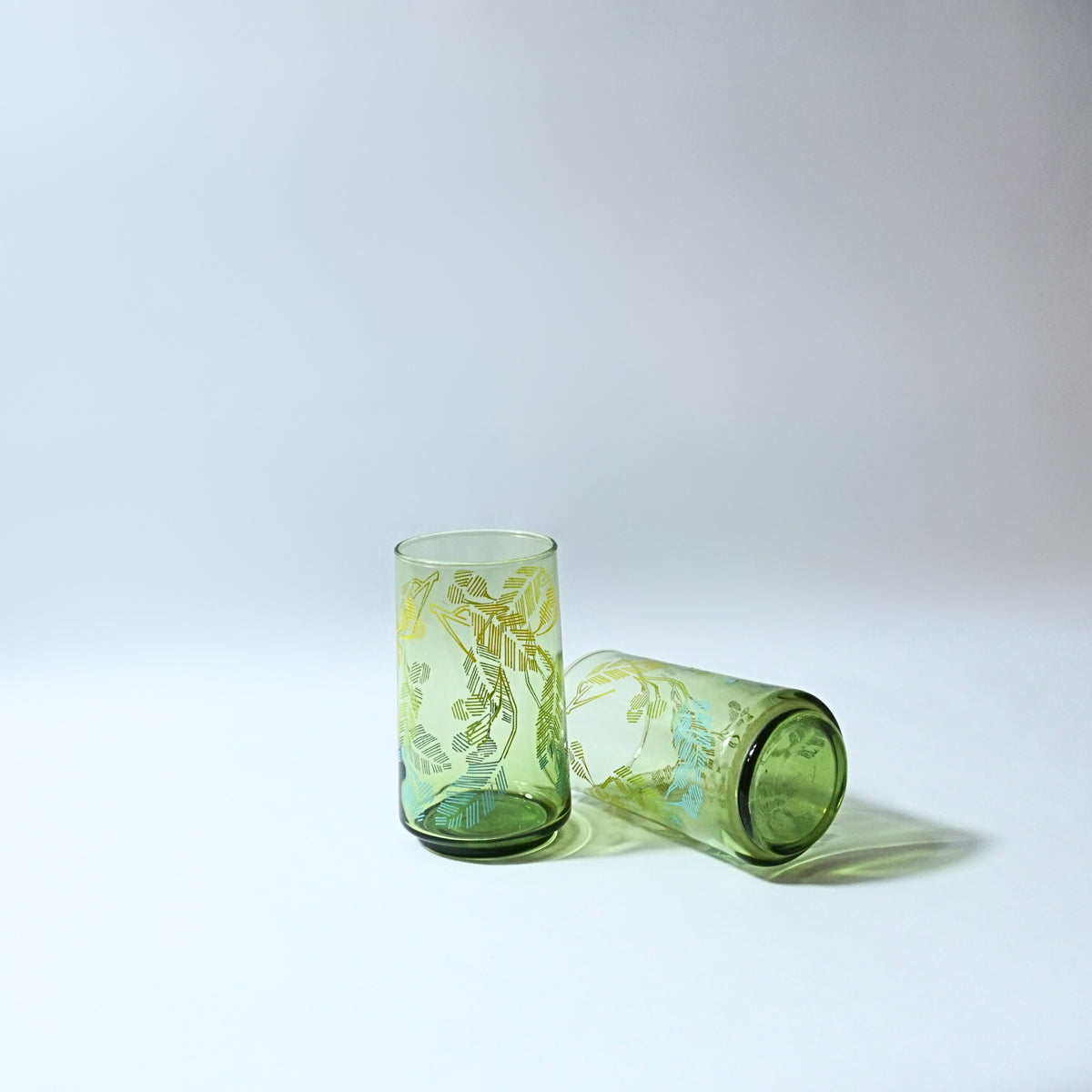 Libbey Green Foliage Glasses - Set of 2